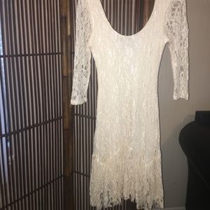 Urban Outfitters Ecote Ruffle Hem Lace Dress